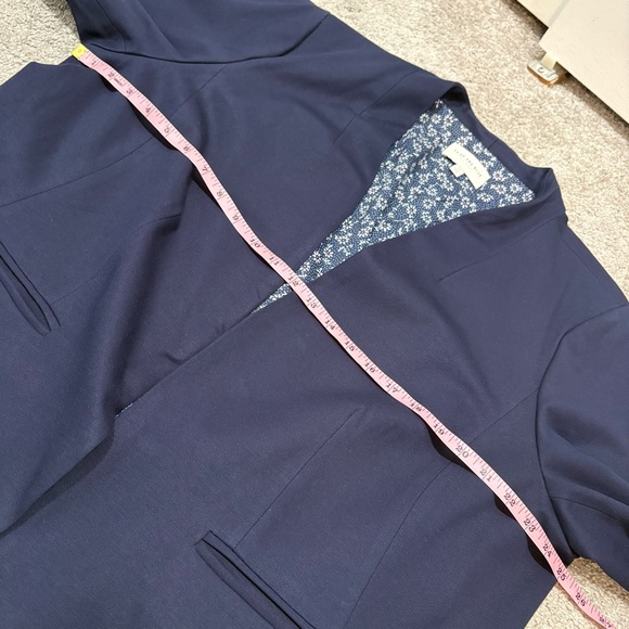 Skies Are Blue Curvy Navy Open Front Blazer Jacket Size 2X Classic Office Work - Picture 9 of 9